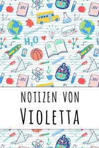 Notizen von Violetta: Liniertes Notizbuch für deinen personalisierten Vornamen