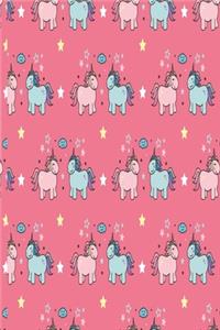 Unicorns with stars in pink