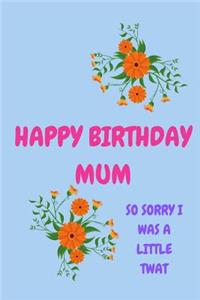Happy Birthday Mum, So Sorry I Was a Little Twat