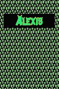 120 Page Handwriting Practice Book with Green Alien Cover Alexis: Primary Grades Handwriting Book