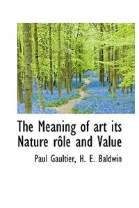 The Meaning of Art Its Nature R Le and Value