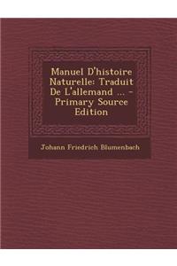 Manuel D'Histoire Naturelle