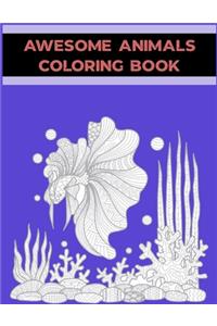 Awesome Animals Coloring Book