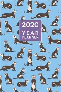 Ferret Planner 2020. Cute Ferret Pattern