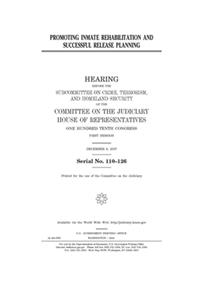 Promoting inmate rehabilitation and successful release planning