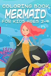 Mermaid Coloring Book for Kids Ages 2-4