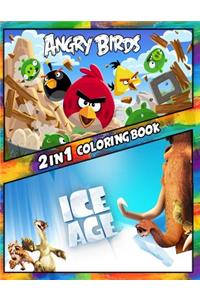 2 in 1 Coloring Book Angry Birds and Ice Age