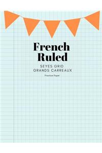 French Ruled Seyes Grid Grands Carreaux Practice Paper