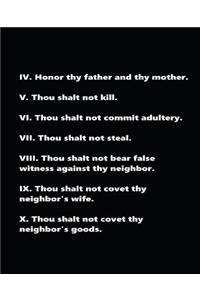 Religious School Composition Book Last Seven Commandments Traditional Black White