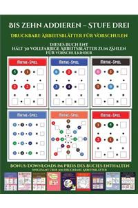 Druckbare Arbeitsblätter für Vorschulen (Bis zehn addieren - Stufe drei)