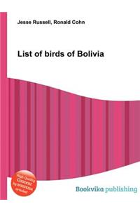 List of Birds of Bolivia
