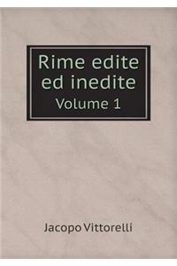 Rime edite ed inedite Volume 1