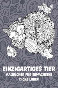 Malbücher für Erwachsene - Dicke Linien - Einzigartiges Tier