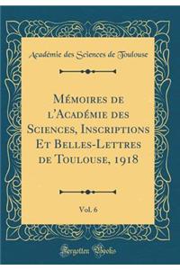 Mémoires de l'Académie des Sciences, Inscriptions Et Belles-Lettres de Toulouse, 1918, Vol. 6 (Classic Reprint)