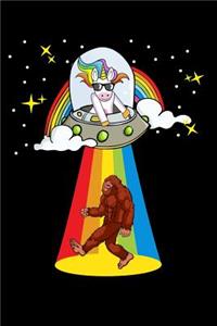 Funny magical ufo unicorn with bigfoot journal