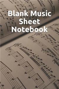 Blank Music Sheet Notebook