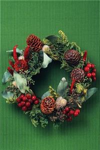 Pine Cone & Holly Wreath Notebook