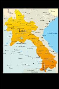 Map of Laos Journal: 150 Page Lined Notebook/Diary