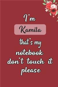 I'm Kamila that's my notebook don't touch it please customized pink gift name Notebook / Journal 6x9 Ruled Lined 120 Pages