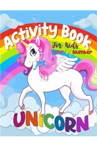 Unicorn Color By Number Activity Book For Kids