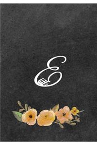 Initial Monogram Letter E on Chalkboard