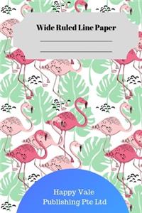 Cute Flamingo Theme Wide Ruled Line Paper