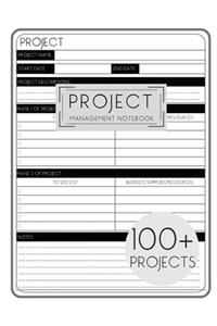 Project Management Notebook Planner With Checklist - Project Tracking Record Book