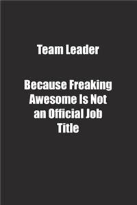 Team Leader Because Freaking Awesome Is Not an Official Job Title.