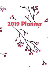 2019 Planner: Weekly Planner Monthly Planner 8x10 120 Pages Notes to Do Lists Blossoms Red