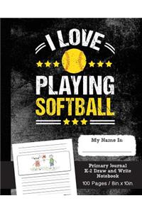 Softball Primary Journal K-2 Draw and Write Notebook, 100 pages, 8in. X 10in.