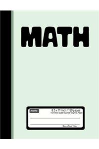 Math 8.5x 11 120 pages 1/2 Inch Quad Squared graphing Paper
