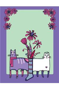 My Big Fat Bullet Journal for Cat Lovers Funny Cats Pattern in Socks with Flowers 4