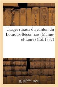 Usages Ruraux Du Canton Du Louroux-Béconnais (Maine-Et-Loire) (Éd.1887)