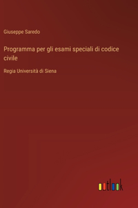 Programma per gli esami speciali di codice civile