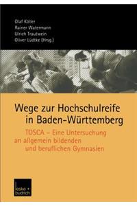 Wege Zur Hochschulreife in Baden-Württemberg