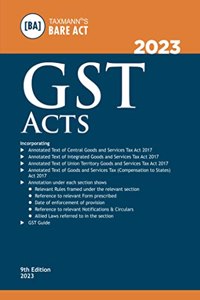 Taxmann's GST Acts | POCKET (Small Size) â€“ Covering amended, updated & annotated text of the CGST/IGST/UGST Acts & GST (Compensation to States) Act | [2023 Edition]