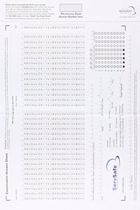 Servsafe Exam Answer Sheet for Pencil/ Paper Exam (Stand-Alone), with Cardboard Backer Package