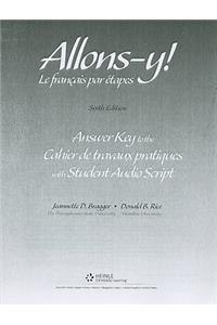 Workbook/Lab Manual Answer Key for Allons-Y!: Le Français Par Etapes, 6th