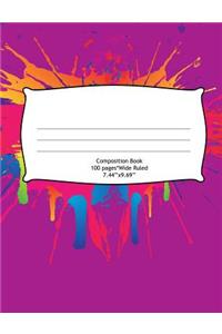 Composition Book Wide Ruled 100 Pages (7.44 x 9.69)