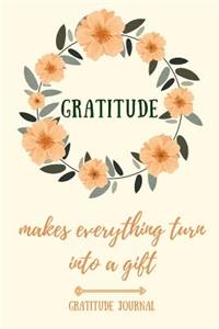 Gratitude Makes Everything Turn Into a Gift Gratitude Journal: A5 notebook lined - gift idea for women - mindfulness journal - gratitude journal - daily diary - motivation - self planner