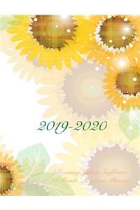 2019-2020 Blooming Yellow Sunflower 18 Month Academic Planner