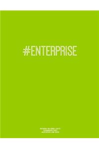 Notebook for Cornell Notes, 120 Numbered Pages, #ENTERPRISE, Lime Cover