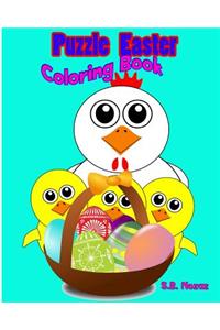 Puzzle Easter Coloring Book