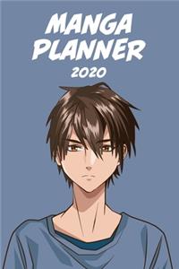 Manga planner 2020 [brown eyes boy ] dark blue background][weekly] [6x9]