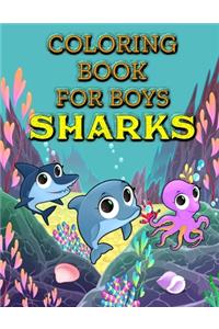 Coloring book for boys sharks