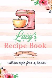 Lacy Personalized Blank Recipe Book/Journal for girls and women