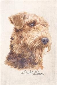 Airedale Terrier Dog Portrait Notebook