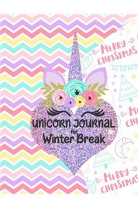 Unicorn Journal for Winter Break: Notebook for Girls Creative Writing