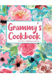 Grammy's Cookbook Teal Pink Wildflower Edition