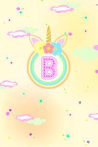 Unicorn Horn Monogram Journal - Letter B